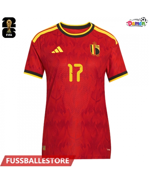 Günstige Belgien Charles De Ketelaere #17 Heimtrikot Damen WM 2026 Kurzarm